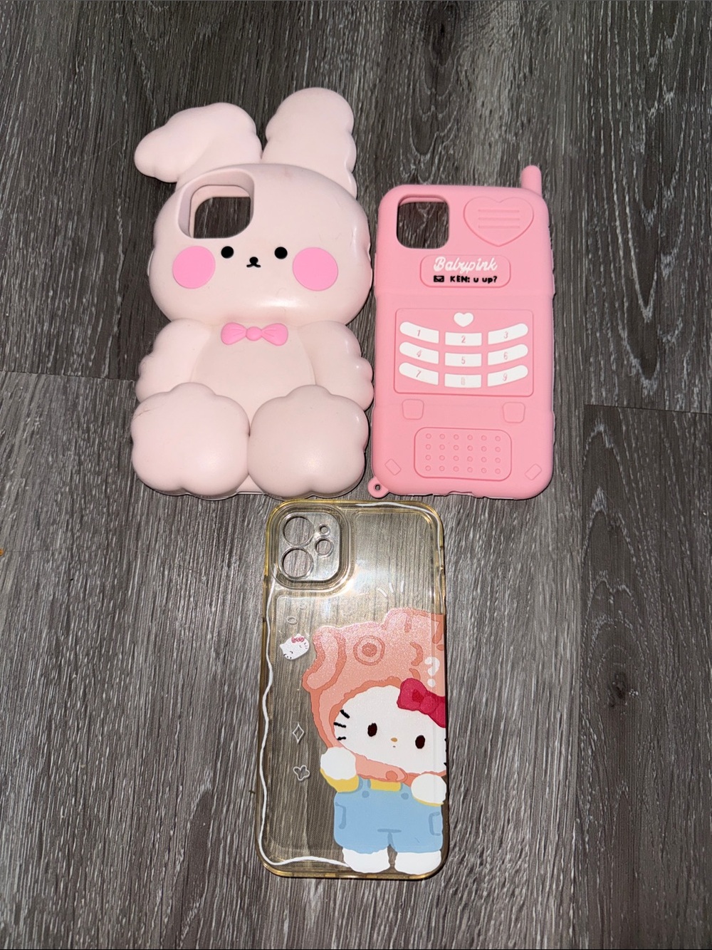 iPink Cute Bunny & Retro Phone Silicone iPhone 11 Case Set